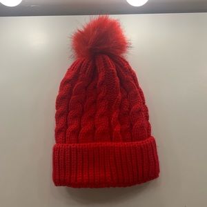 Red crotchet hat